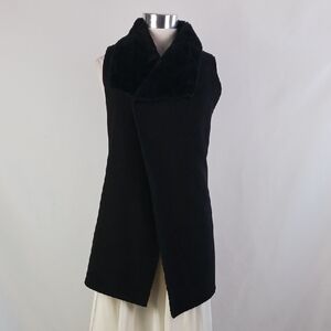 Black Faux Shearling Vest.